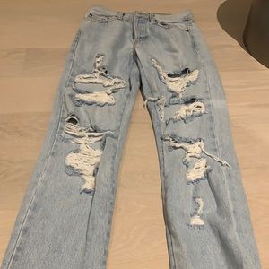 light wash denim jeans